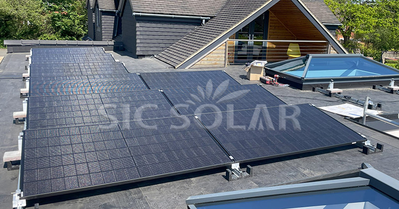 flat roof mounting with ballast system