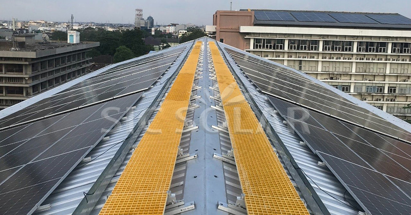 pitched roof walkway