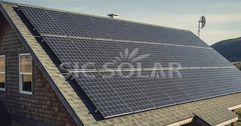 solar panels on roof tiles