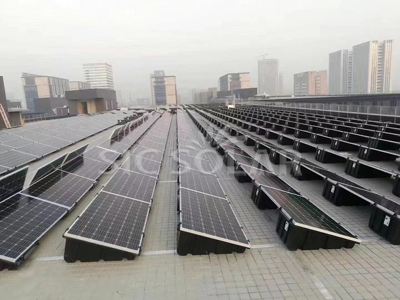 flat roof ballast solar panel mounting