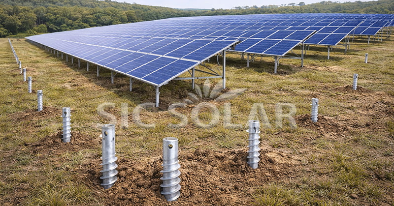 solar ground screw racking system