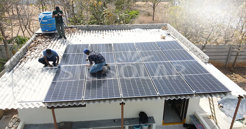 solar panels on roof tiles