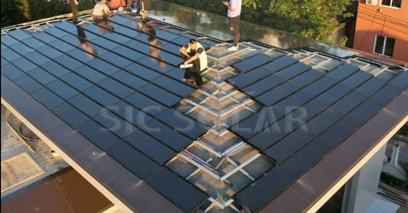 bipv waterproof solar carport structure