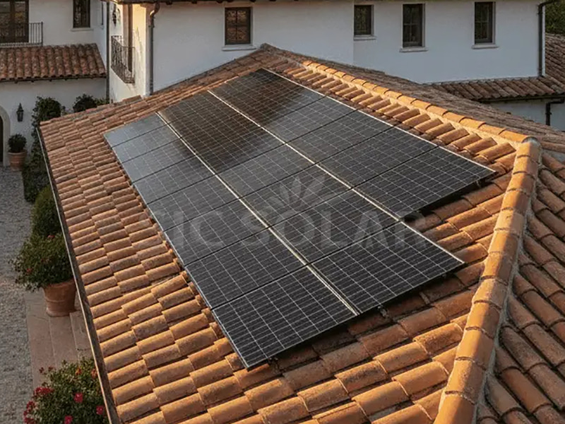 ceramic tile roof solar mounting structure