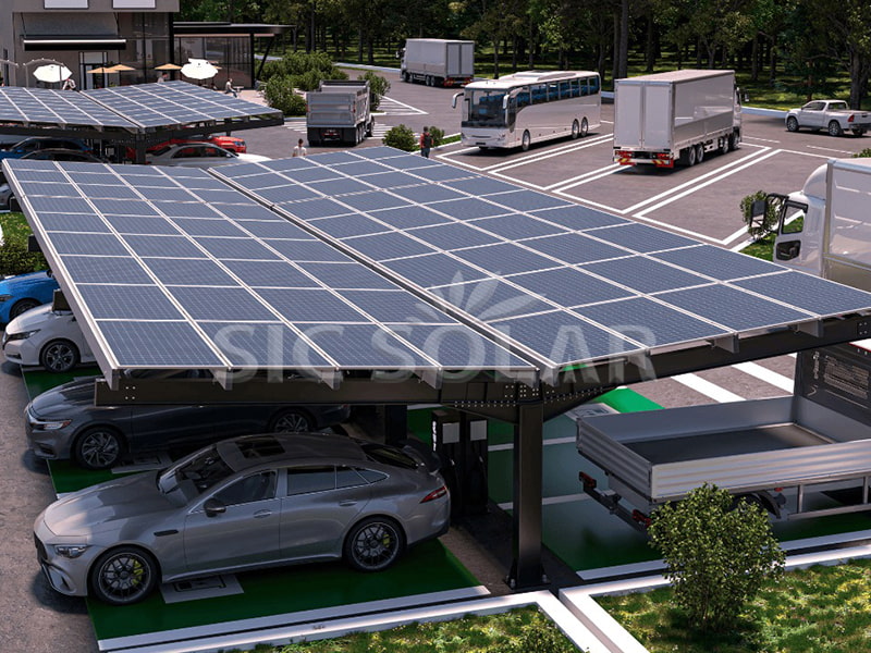 100KW Waterproof Solar Carport Mounting System In USA